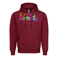 Burgundy it's my birthday Zipper Hoodie - BundleAndBundleShop