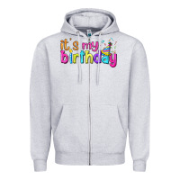Heather Grey it's my birthday Zipper Hoodie - BundleAndBundleShop