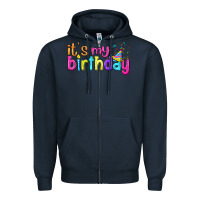 Navy it's my birthday Zipper Hoodie - BundleAndBundleShop