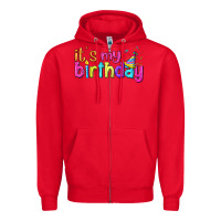 Red it's my birthday Zipper Hoodie - BundleAndBundleShop
