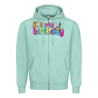 Seafoam it's my birthday Zipper Hoodie - BundleAndBundleShop