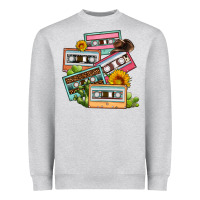 Heather Grey 90s country caassette tapes Heavyweight Sweatshirt - OliviaCreatesArt