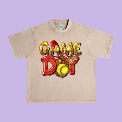 Game Day Softball Urban Heavy Tee Designed By Nancycooperartshop