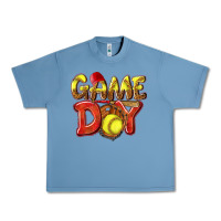 Pebble Blue Game Day Softball Urban Heavy Tee - NancyCooperArtShop
