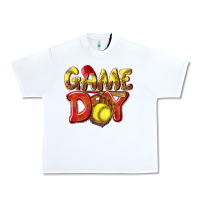 White Game Day Softball Urban Heavy Tee - NancyCooperArtShop