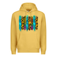 Antique Gold turquoise leopard sunflowers colorful Premium Hoodie - RanaPortraitStore