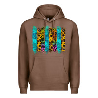 Chestnut turquoise leopard sunflowers colorful Premium Hoodie - RanaPortraitStore