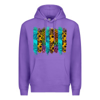 Purple turquoise leopard sunflowers colorful Premium Hoodie - RanaPortraitStore