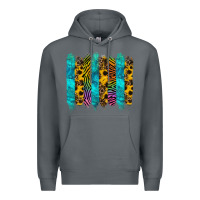 Rock turquoise leopard sunflowers colorful Premium Hoodie - RanaPortraitStore