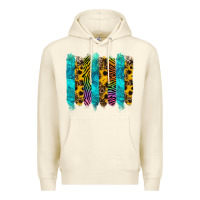 Sandshell turquoise leopard sunflowers colorful Premium Hoodie - RanaPortraitStore