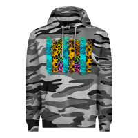Slate Camo turquoise leopard sunflowers colorful Premium Hoodie - RanaPortraitStore