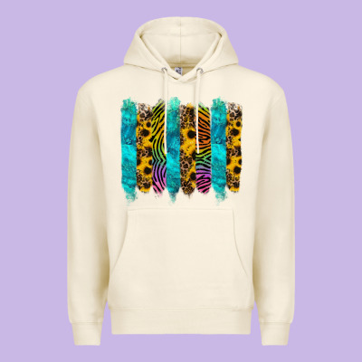 Turquoise Leopard Sunflowers Colorful Premium Hoodie Designed By Ranaportraitstore