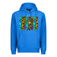 True Royal turquoise leopard sunflowers colorful Premium Hoodie - RanaPortraitStore