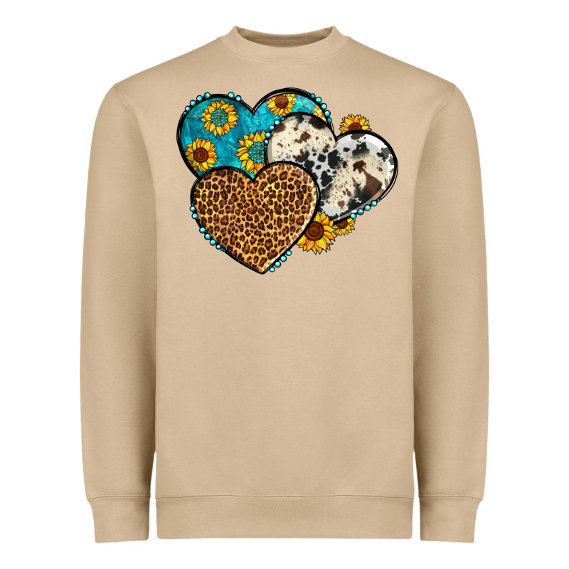 Cowhide Leopard Hearts Heavyweight Sweatshirt by OliviaCreatesArt | Teevron
