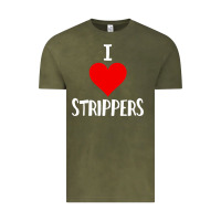 Vintage Olive I Love Strippers Funny Sex gift Vintage Tee - longCreatives