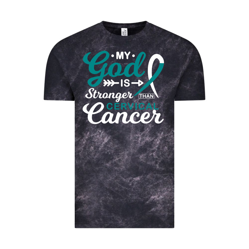 My God Is Stronger Than Cervical Cancer Awareness Warrior Vintage Tee by longCreatives | Teevron