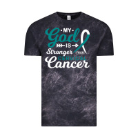 Cloud Black My God is Stronger Than Cervical Cancer Awareness Warrior Vintage Tee - longCreatives