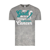 Cloud Rock My God is Stronger Than Cervical Cancer Awareness Warrior Vintage Tee - longCreatives