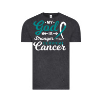 Vintage Black My God is Stronger Than Cervical Cancer Awareness Warrior Vintage Tee - longCreatives