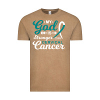 Vintage Coffee My God is Stronger Than Cervical Cancer Awareness Warrior Vintage Tee - longCreatives
