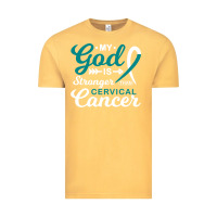 Vintage Mustard My God is Stronger Than Cervical Cancer Awareness Warrior Vintage Tee - longCreatives