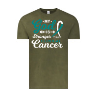 Vintage Olive My God is Stronger Than Cervical Cancer Awareness Warrior Vintage Tee - longCreatives