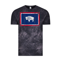 Cloud Black State of Wyoming Flag Fun Vintage Retro Fall Hiking Vintage Tee - longCreatives