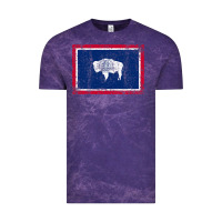 Cloud Purple State of Wyoming Flag Fun Vintage Retro Fall Hiking Vintage Tee - longCreatives
