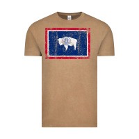 State Of Wyoming Flag Fun Vintage Retro Fall Hiking Vintage Tee | Teevron