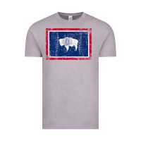 Vintage Zinc State of Wyoming Flag Fun Vintage Retro Fall Hiking Vintage Tee - longCreatives