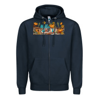 Navy hello pumpkin libbey glass Zipper Hoodie - BundleAndBundleShop