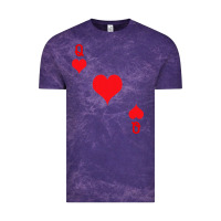 Cloud Purple Queen Of Hearts  Playing Card   Halloween Costume Vintage Tee - longCreatives