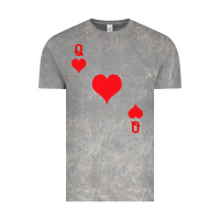 Cloud Rock Queen Of Hearts  Playing Card   Halloween Costume Vintage Tee - longCreatives