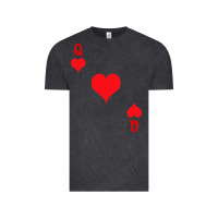 Vintage Black Queen Of Hearts  Playing Card   Halloween Costume Vintage Tee - longCreatives