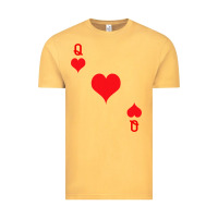 Vintage Mustard Queen Of Hearts  Playing Card   Halloween Costume Vintage Tee - longCreatives