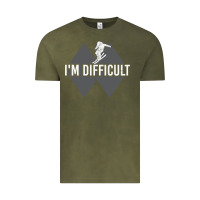 I'm Difficult Double Black Diamond Skiing Vintage Tee | Teevron