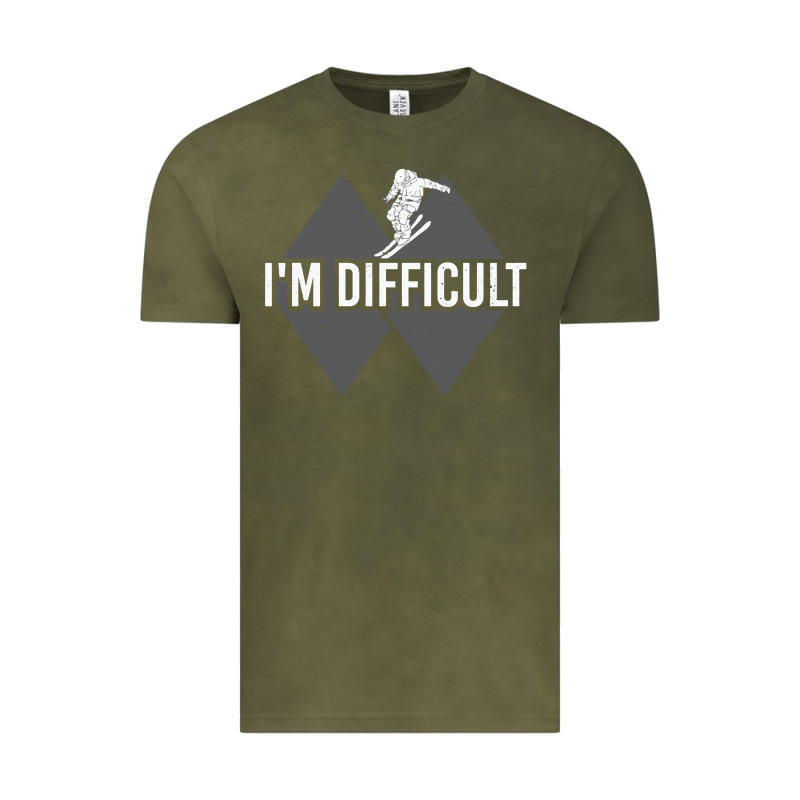 I'm Difficult Double Black Diamond Skiing Vintage Tee by longCreatives | Teevron
