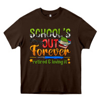 Chocolate Brown schools out forever Heavy Core Tee - NancyCooperArtShop
