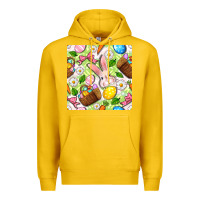 Lemon Easter Hamper With Bunny Seamless Pattern Premium Hoodie - BundleAndBundleShop