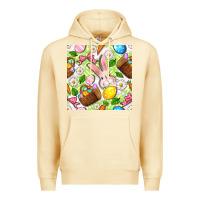 Pina Colada Easter Hamper With Bunny Seamless Pattern Premium Hoodie - BundleAndBundleShop