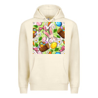 Sandshell Easter Hamper With Bunny Seamless Pattern Premium Hoodie - BundleAndBundleShop