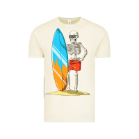 Vintage Arctic Surfing Skeleton Halloween Themed Surf Lovers Gift Vintage Tee - longCreatives
