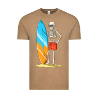 Vintage Coffee Surfing Skeleton Halloween Themed Surf Lovers Gift Vintage Tee - longCreatives