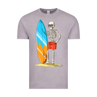 Vintage Zinc Surfing Skeleton Halloween Themed Surf Lovers Gift Vintage Tee - longCreatives