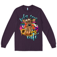 Plum Holy cow i am cute baby cow Long Sleeve Tee - HowdyJamesFarm
