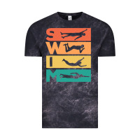 Cloud Black Retro Vintage Swimming Gift For Swimmers Vintage Tee - longCreatives