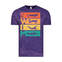 Cloud Purple Retro Vintage Swimming Gift For Swimmers Vintage Tee - longCreatives