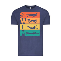 Vintage Denim Retro Vintage Swimming Gift For Swimmers Vintage Tee - longCreatives