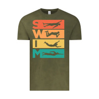 Vintage Olive Retro Vintage Swimming Gift For Swimmers Vintage Tee - longCreatives