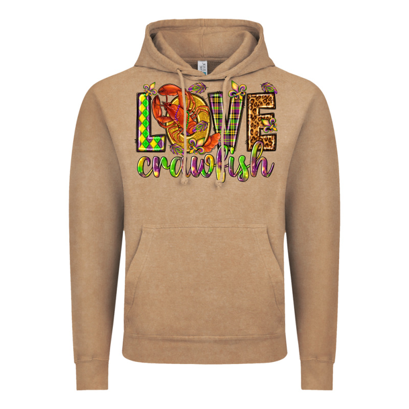 Mardi Gras Love Crawfish Vintage Hoodie by NancyCooperArtShop | Teevron